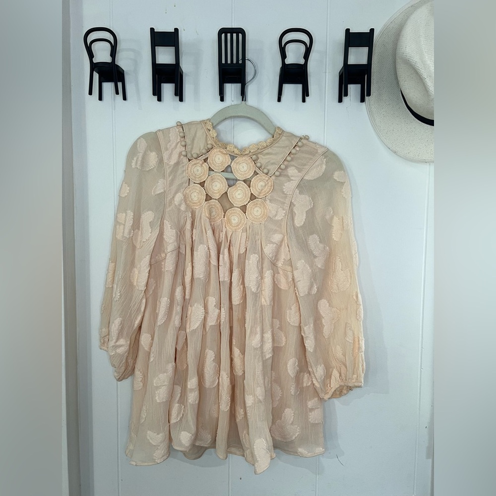 Chloe Beige Textured Blouse